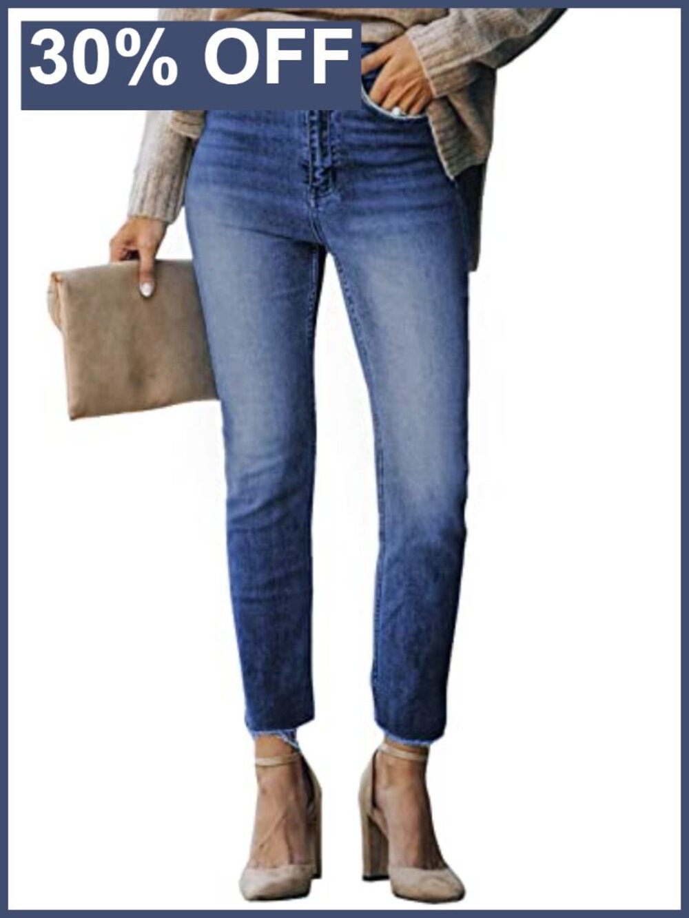 Stretchy Ripped Boyfriend Jeans, High Stretch Denim Pants, Distressed Casual